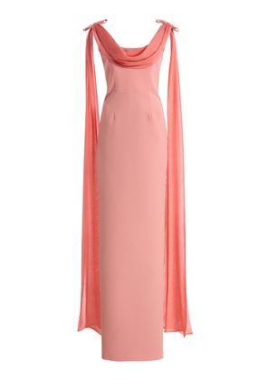 The New Arrivals Ilkyaz Ozel Exclusive Morticia Sash-Detailed Crepe Maxi Dress - Moda Operandi