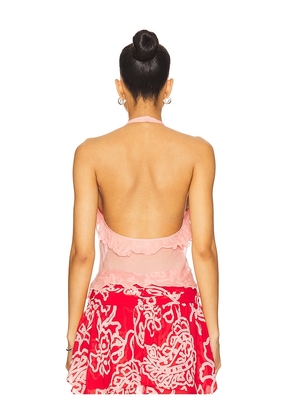 Lovers and Friends Ila Sheer Top in Pink. Size XL. Also in XXS, XS, S, M, L.