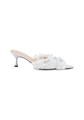 Mach & Mach Beauty Of Antoinette Ruffled Satin Mules - Moda Operandi