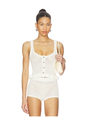 MAJORELLE Fionina Pointelle Tank in Ivory. Size XS. Also in XXS, S, M, L, XL.