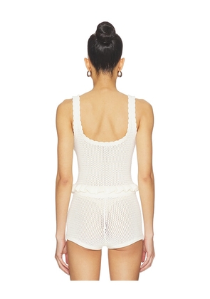 MAJORELLE Fionina Pointelle Tank in Ivory. Size XS. Also in S, M, L, XL.