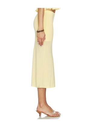 Lovers and Friends Delia Knit Midi Skirt in Lemon. Size XS. Also in S, M, L, XL.