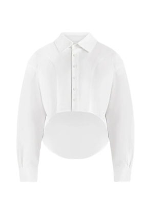 Manière De Voir Eleni balloon-sleeves cropped shirt - White