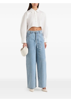Manière De Voir Eleni cropped shirt with balloon sleeves - White