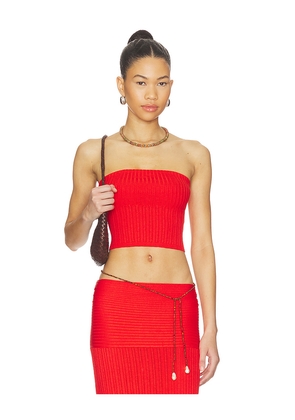 Lovers and Friends Shania Knit Tube Top in Red. Size XS. Also in XXS, S, M, L, XL.