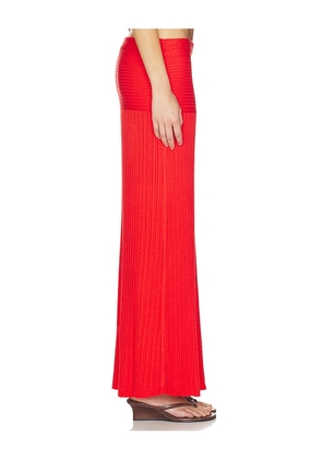 Lovers and Friends Shania Pointelle Maxi Skirt in Red. Size XS. Also in XXS, S, M, L, XL.