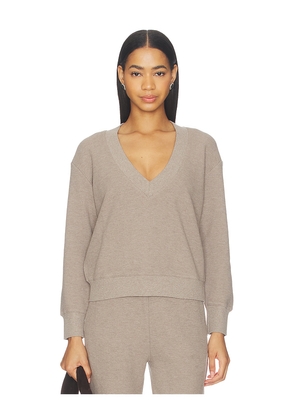 Negative Underwear Waffle Knit Deep V in Taupe. Size XS. Also in S, M, L, XL, XXL.