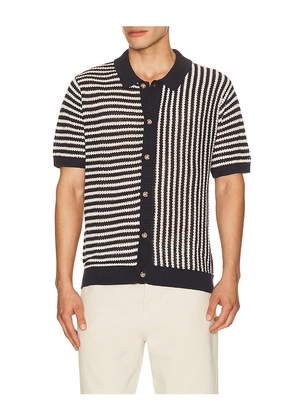 onia Linen Button Up Shirt in Navy. Size S. Also in M, L, XL/1X.