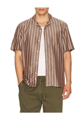 onia Tencel Convertible Vacation Shirt in Brown. Size S. Also in M, L, XL/1X.