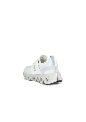 On Cloudswift 4 in White. Size 7. Also in 7.5, 8, 8.5, 9, 9.5, 10, 10.5, 11, 11.5, 12, 12.5, 13.