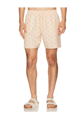 Lacoste Swim Short in Orange. Size L. Also in M, S, XL/1X.