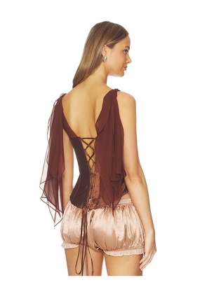 Kim Shui Kemle Corset Top in Brown. Size XS. Also in S, M, L.
