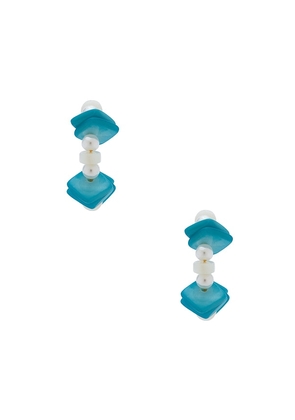 Lele Sadoughi Beach Club Hoop Earrings in Teal.