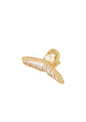 Lele Sadoughi Raffia Shell Claw Clip in Neutral.