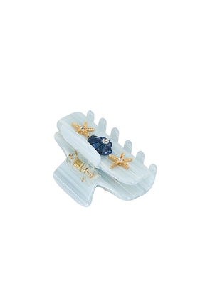 Lele Sadoughi Mini Sea Shell Claw Clip in Baby Blue.