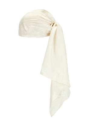 Lele Sadoughi Sophia Eyelet Scarf Cap in Ivory.