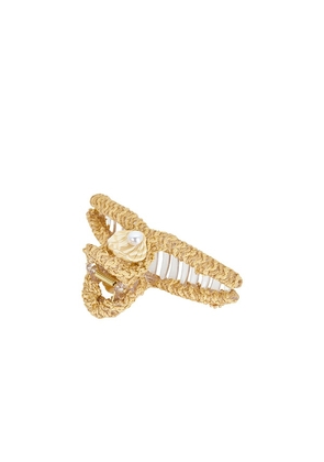 Lele Sadoughi Raffia Shell Claw Clip in Neutral.