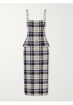 Carolina Herrera - Checked Wool-blend Midi Dress - Multi - US2,US4,US6,US8,US10