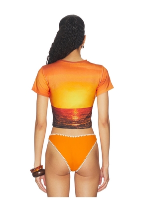 Leslie Amon T Shirt in Orange. Size XS. Also in S, M, L, XL.
