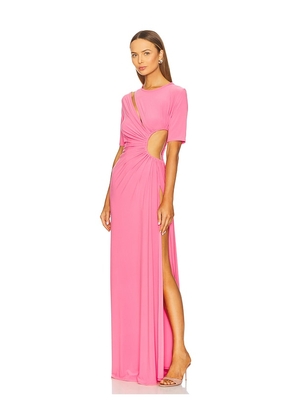 Sid Neigum Gathered Slit Maxi Dress in Pink. Size XS. Also in S.