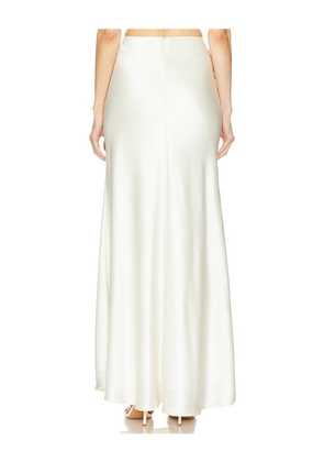 SAU LEE Pia Satin Skirt in White. Size 6. Also in 10.
