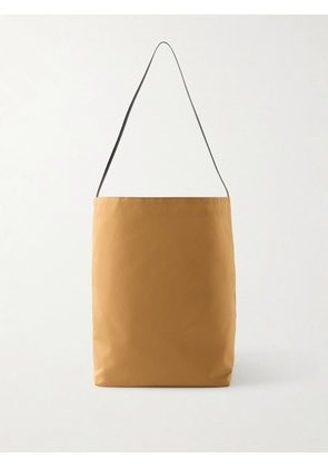 Valesque - Bucket Leather-trimmed Satin-shell Tote Bag - Yellow - One size