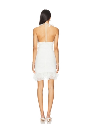 PatBO Plunge Mini Dress in White. Size 2. Also in 4.