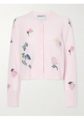 BERNADETTE - Clemence Wool-blend Cardigan - Pink - x small,small,medium,large,x large