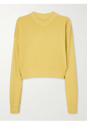 ÉTERNE - Cropped Cotton-jersey Sweater - Yellow - x small,small,medium,large,x large