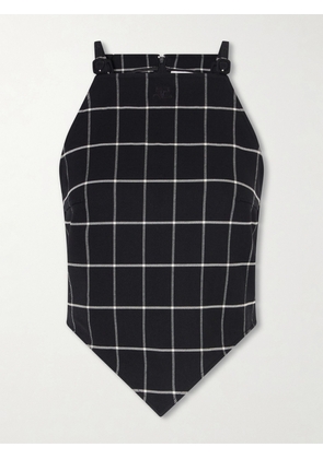 COURREGES - Checked Wool-blend Tank Top - Black - FR 34,FR 36,FR 38,FR 40,FR 42