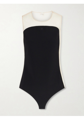 COURREGES - Illusion Tulle Bodysuit - Black - x small,small,medium,large,x large