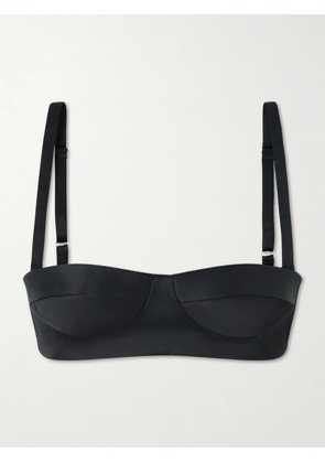 KHAITE - Selah Cotton-blend Satin Bralette - Black - US0,US2,US4,US6,US8,US10