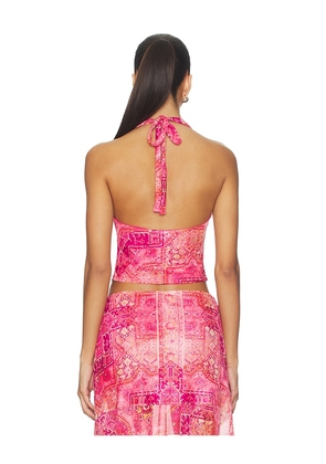 Runaway The Label Emery Cowl Halter Top in Pink. Size XS. Also in S, M, XL.