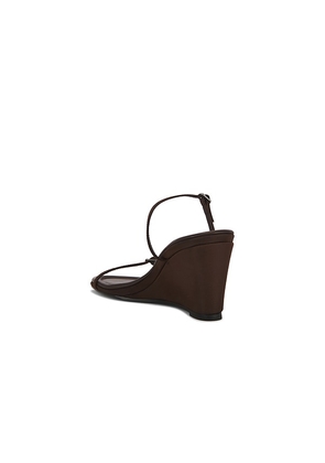 St. Agni Petit Belt Detail Wedge Sandal in Brown. Size 37. Also in 38.