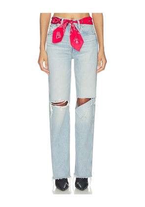 RE/DONE 90s High Rise Loose With Bandana Wide Leg Jeans in Blue. Size 24. Also in 25, 26, 27, 28, 29, 30.