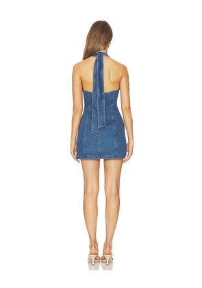 The Wolf Gang Wynn Denim Mini Dress in Blue. Size XS. Also in S, M.