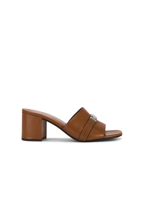 Tory Burch Leelee Heeled Mule in Brown. Size 6. Also in 6.5, 7, 7.5, 8, 9, 9.5, 10, 8.5.