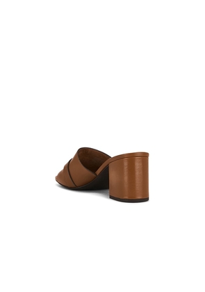 Tory Burch Leelee Heeled Mule in Brown. Size 6. Also in 6.5, 7, 7.5, 8, 9, 9.5, 10, 8.5.