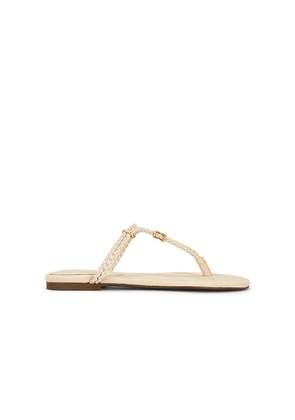 Schutz Cordelia Flat Sandal in Cream. Size 6. Also in 6.5, 7, 7.5, 8, 8.5, 9, 9.5, 10.