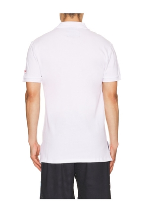 REASON Keith Haring Heart Polo in White. Size S. Also in M, L, XL/1X.
