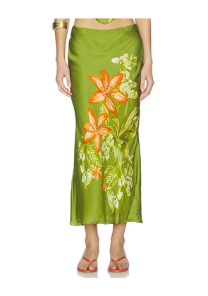 ROCOCO SAND Midi Skirt in Green. Size S. Also in XXS, XS, M, L, XL, XXL.