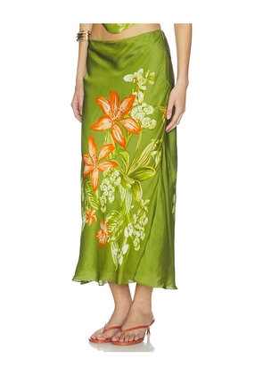 ROCOCO SAND Midi Skirt in Green. Size S. Also in XS, M, L, XL, XXL.