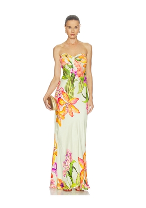 ROCOCO SAND Strapless Maxi Dress in Lemon. Size S. Also in XXS, XS, M, L, XL, XXL.