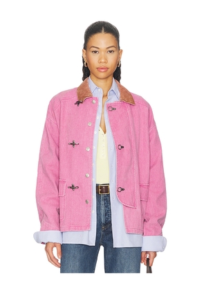 Found Fireman Clasp Cotton Twill Jacket in Blush. Size XS. Also in S, M, XL/1X.