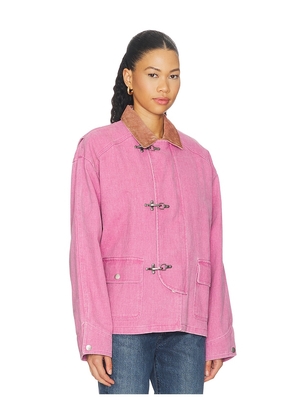 Found Fireman Clasp Cotton Twill Jacket in Blush. Size XS. Also in L, M.