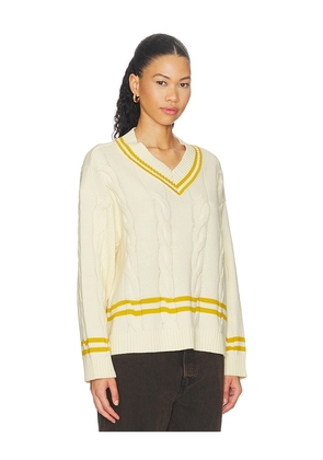 Found Cricket V Neck Sweater in Cream,Mustard. Size XS. Also in S, M, L, XL/1X.