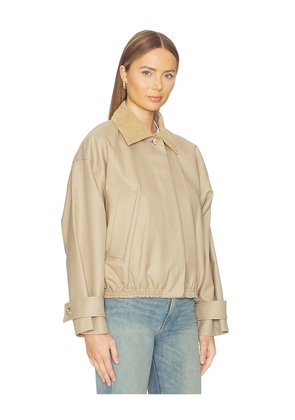 Rohe Suede Collar Blouson Jacket in Beige. Size 34. Also in 36, 38.