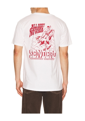 Sendero Provisions Co. All Giddy No Woah Tee in White. Size XS. Also in S, M, L, XL/1X.