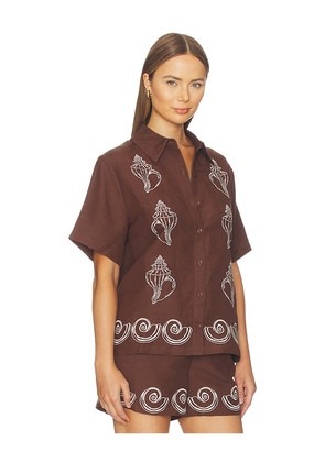 The Wolf Gang Parco Shirt in Chocolate. Size XS. Also in S, M, L, XL.
