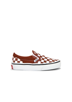 Vans Kids Classic Slip-on in Rust. Size 11. Also in 11.5, 12, 12.5, 13, 13.5, 1, 1.5, 2, 2.5, 3.